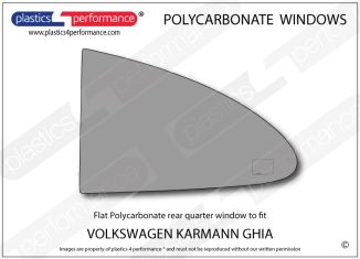 VOLKSWAGEN - Karmann Ghia Coupe - Lexan Polycarbonate left rear quarter window