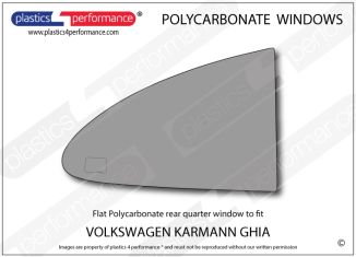 VOLKSWAGEN - Karmann Ghia Coupe - Lexan Polycarbonate right rear quarter window