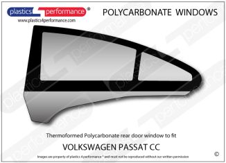 VOLKSWAGEN - Passat CC - Lexan Polycarbonate left rear door window