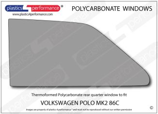 VOLKSWAGEN - Polo MK2 86C - Lexan Polycarbonate left rear quarter window