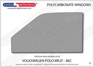VOLKSWAGEN - Polo MK2F 86C - Lexan Polycarbonate left front door window