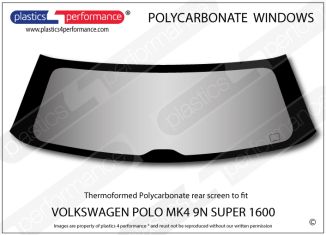 VOLKSWAGEN - Polo MK4 9N Super 1600 - Lexan Polycarbonate rear screen
