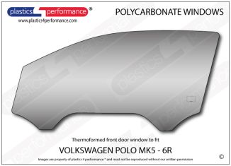 VOLKSWAGEN - Polo MK5 (6R) - Lexan Polycarbonate left front door window