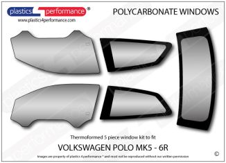 VOLKSWAGEN - Polo MK5 (6R) - Lexan Polycarbonate window kit