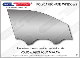 VOLKSWAGEN - Polo MK6 AW - Lexan Polycarbonate right front door window