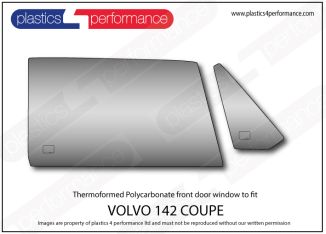 VOLVO - 142 Coupe - Lexan Polycarbonate right front door window