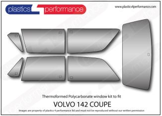 VOLVO 142 Coupe - Clear Lexan Polycarbonate window kit