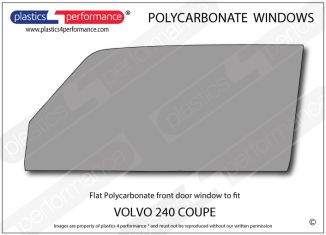VOLVO - 240 Coupe - Lexan Polycarbonate left front door window