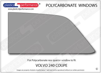 VOLVO 240 Coupe - Lexan Polycarbonate left rear quarter window