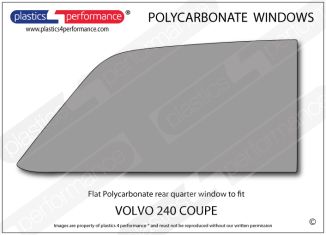 VOLVO 240 Coupe - Lexan Polycarbonate right rear quarter window