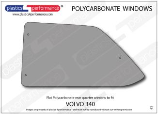 VOLVO - 340 - Lexan Polycarbonate left rear quarter window