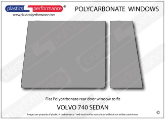 VOLVO - 740 Sedan - Lexan Polycarbonate left rear door window