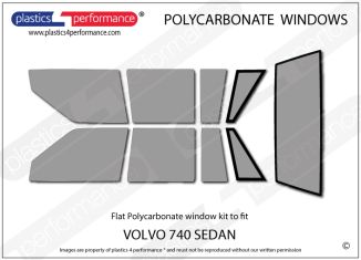 VOLVO - 740 Sedan - Lexan Polycarbonate window kit